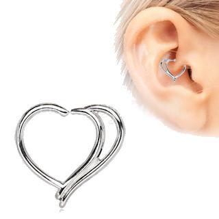 316L Stainless Steel Double Heart Cartilage Earring