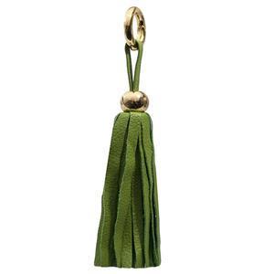 Leather Tassel - Lime Green/Gold