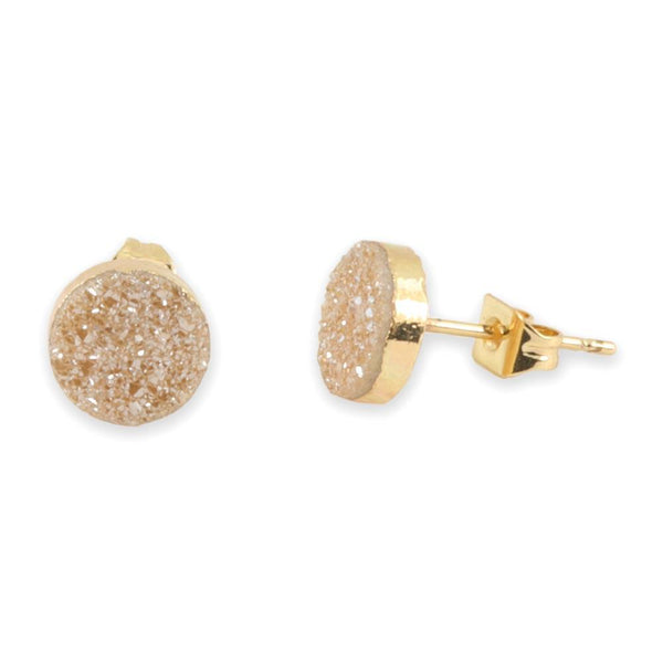 Jeanna Druzy Stud Earrings in Gold