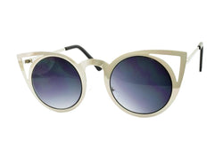 Silver Cateye Metal Sunglasses