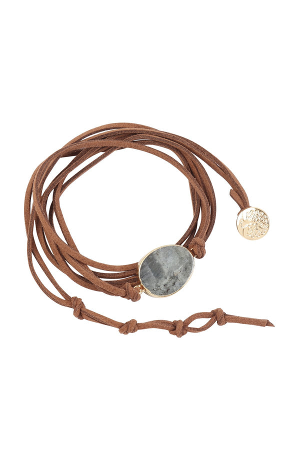 Hdb3118 - Stone Charm Multi Strand Wrap Bracelet