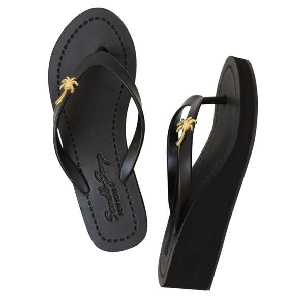 Gold Palm Tree - Women's Mid Wedge
