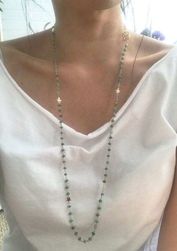 Amazonite Star Convertible Mask Necklace