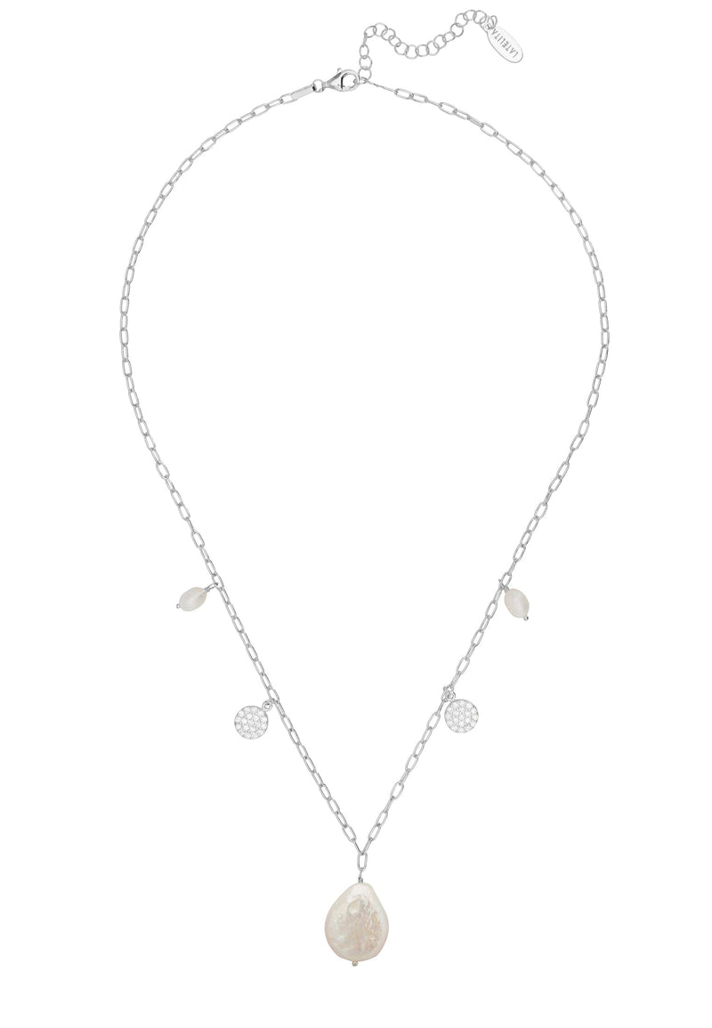Enya Pearls and Sparkles Necklace Silver