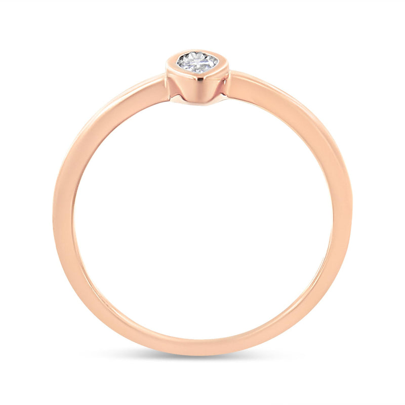 14K Rose Gold Plated .925 Sterling Silver Miracle Set Diamond Accent Pear Shape Promise Ring (J-K Color, I1-I2 Clarity)