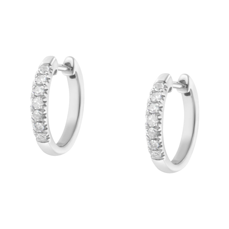 .925 Sterling Silver 1/4 Cttw Diamond Hoop Earrings (I-J Color, I3 Clarity)