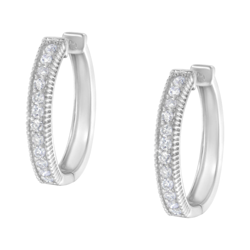 10KT White Gold Diamond Hoop Earring (1.00 Cttw, H-I Color, I1-I2 Clarity)