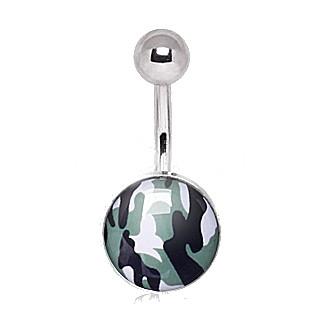 316L Surgical Steel Camouflage Navel Ring
