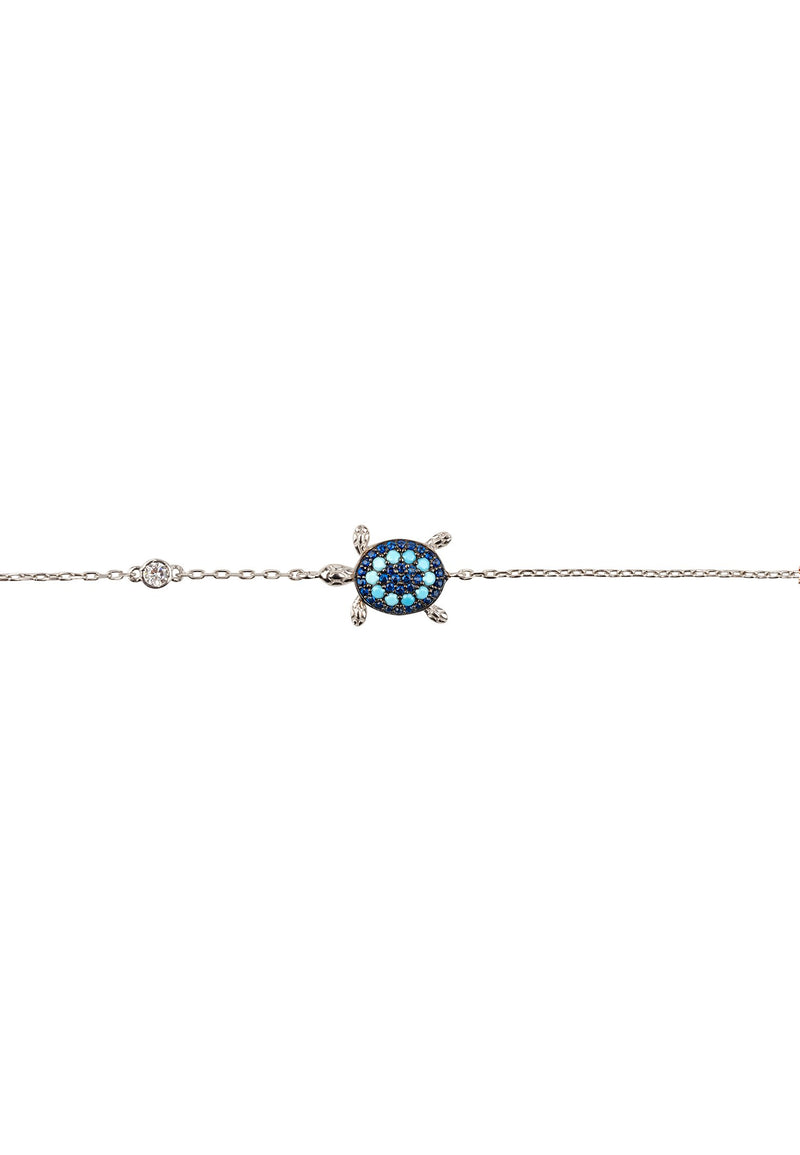 Turtle Turquoise Blue Bracelet Silver