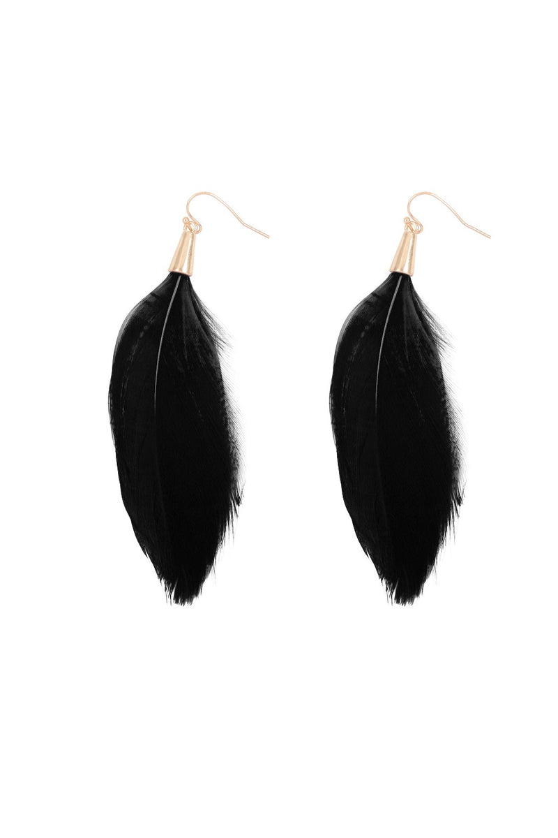 Feather Tassel Hook Earrings