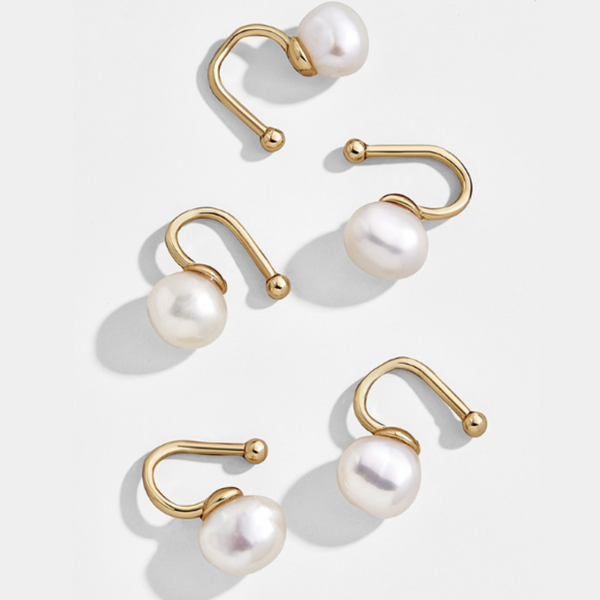 Pearl Drop Ear-Cuffs -Set of 2-