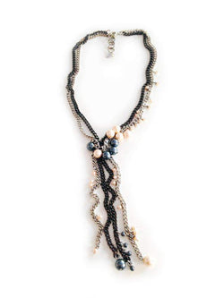 Lariat Necklace With Oversize Pearls.