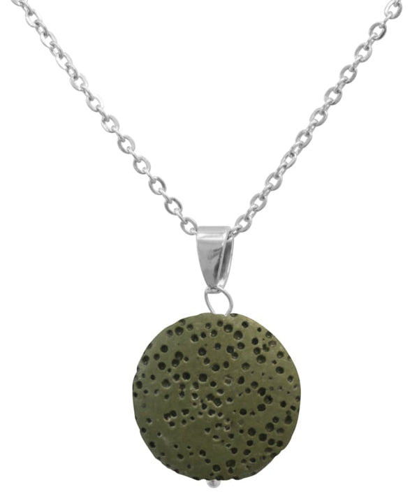 Green Lava Stone Essential Oil Necklace