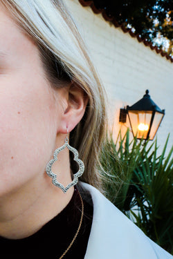 CJ Large Hammered Silver Earrings