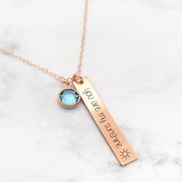 You Are My Sunshine Necklace - Personalized Necklace for Mom