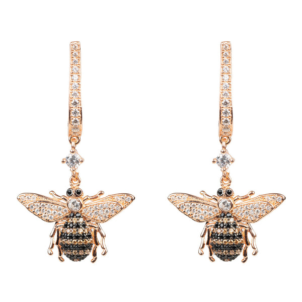 Honey Bee Drop Earring Rosegold