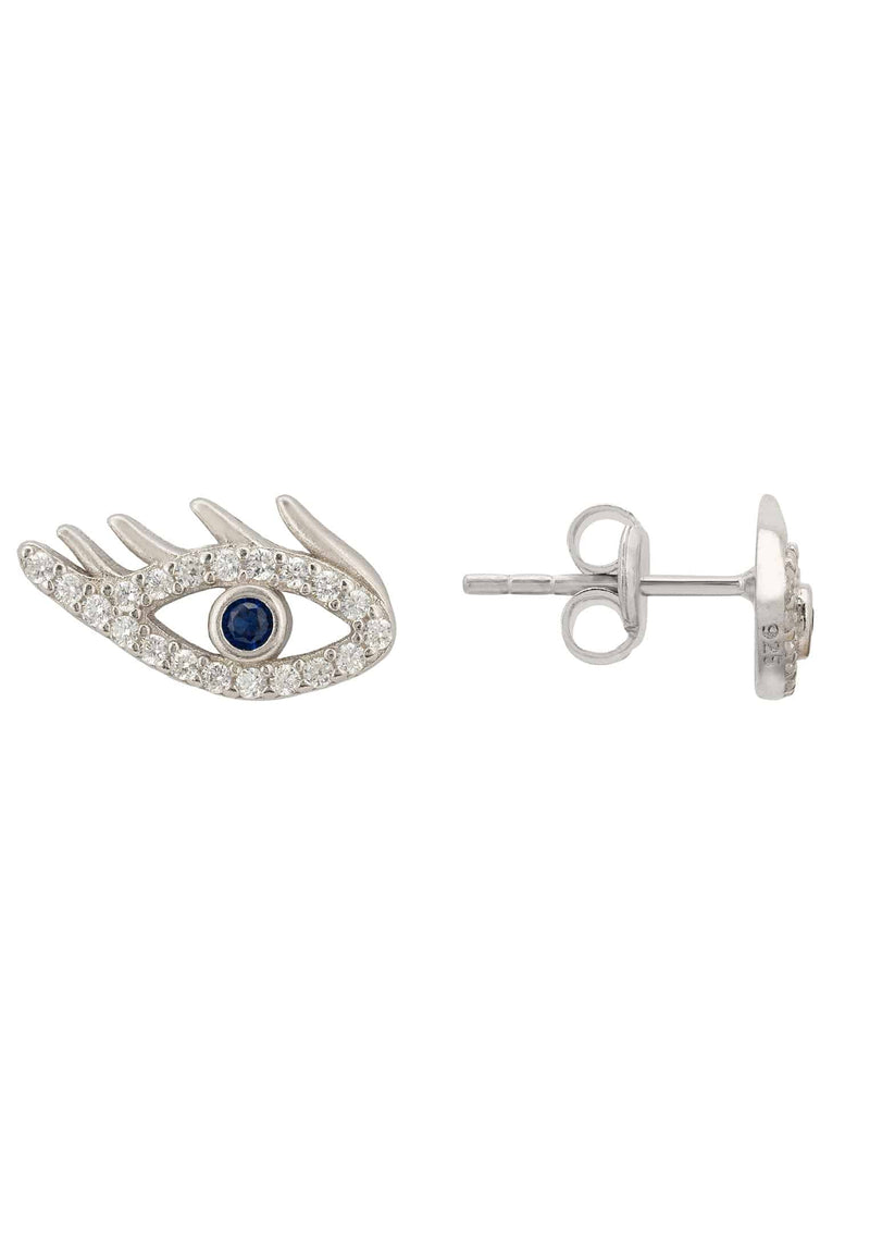 Eye of Horus Stud Earrings Silver