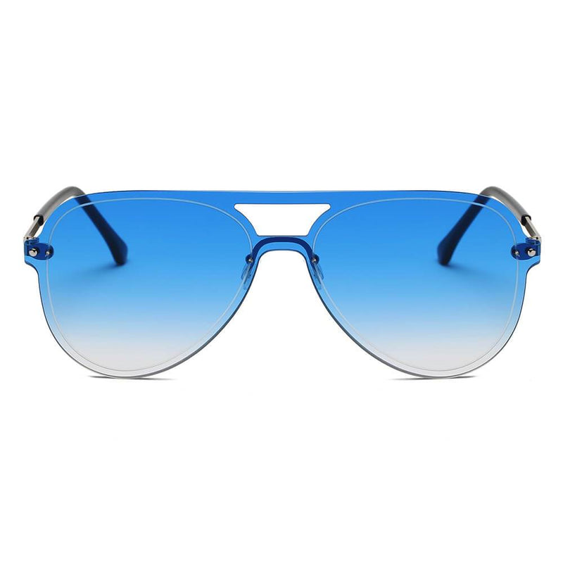 BELFAST | S2065 - Unisex Flat Single Lens Aviator Fashion Sunglasses