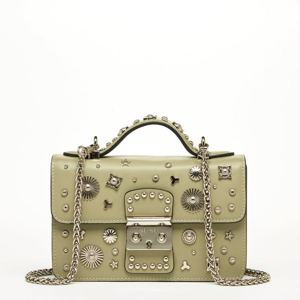 The Hollywood Leather Crossbody Bag Sage Green