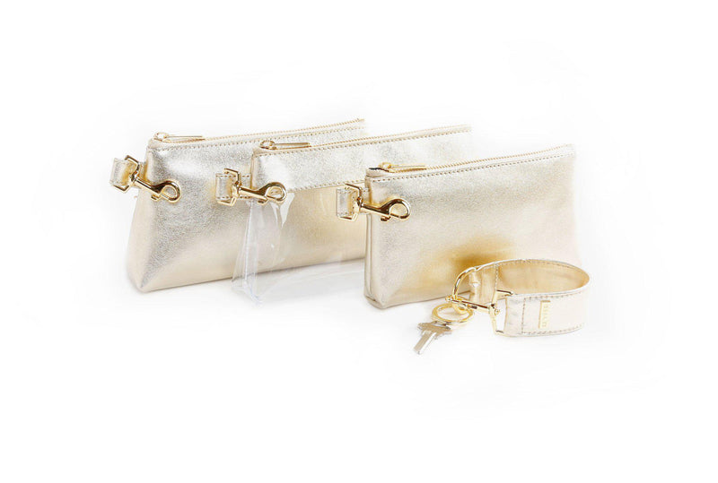 Rich Gold PREMIUM LEATHER KEYPIT Set • Wristlet