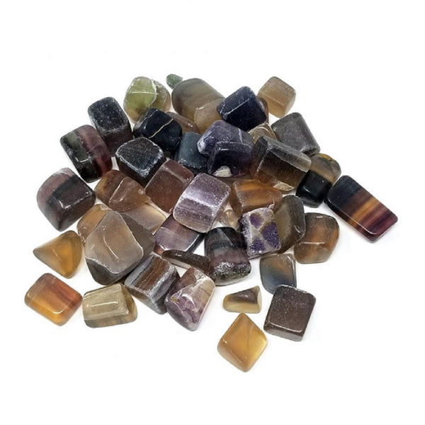 Multi Fluorite Tumbled Stone Genuine Polished Gemstone