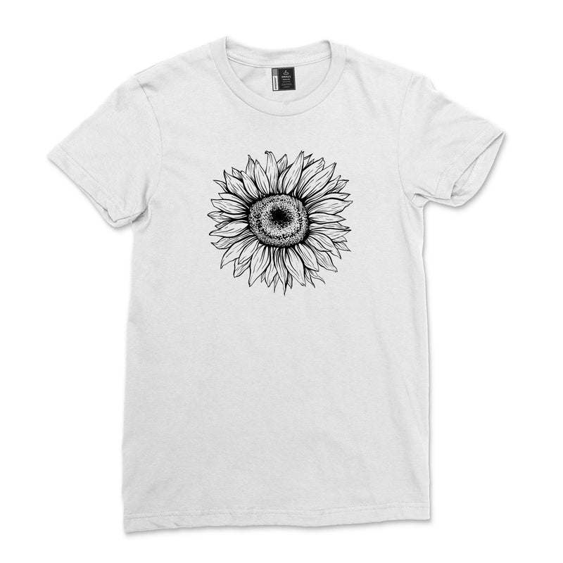 Sunflower Shirt Women Fall Flower T Shirt Tie Dye Lover Gift Shirts Casual Vintage Wildflower Tee Retro Botanical Top Wh