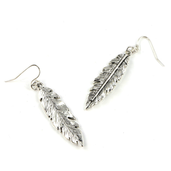 Lily Leaf Earrings in Silver