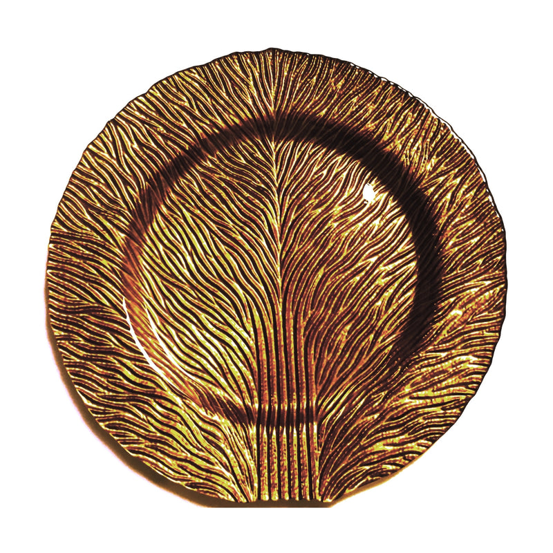 Set/2 Tree of Life 11" Gold Brown Dinner Plates