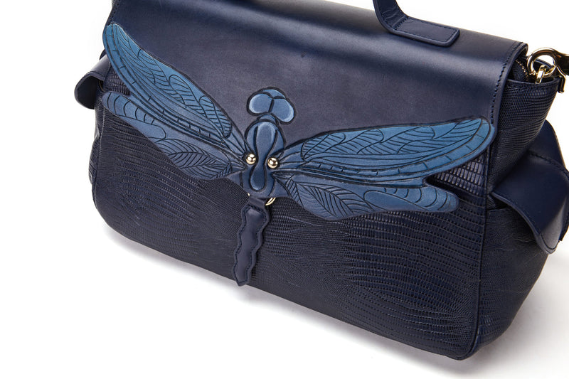 Dragonfly Blue Satchel