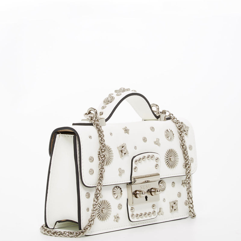 The Hollywood White Leather Crossbody Bag