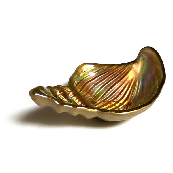 Set/4 CONCH SHELL 5.5" IRIDESCENT GOLD DISHES