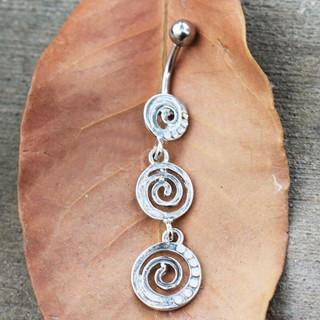Jeweled Coils Dangle Navel Ring