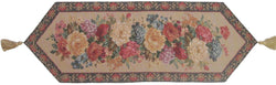 DaDa Bedding Breath of Spring Floral Beige Brown Tapestry Table Runner Cloth (3089)