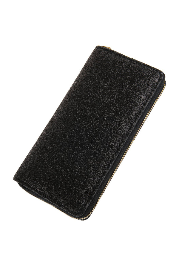 Hdg2683 - Metallic Colored Leather Single Zipper Wallet