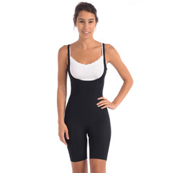 Wear Your Own Bra Bodysuit Shaper With Targeted Double Front Panel Black