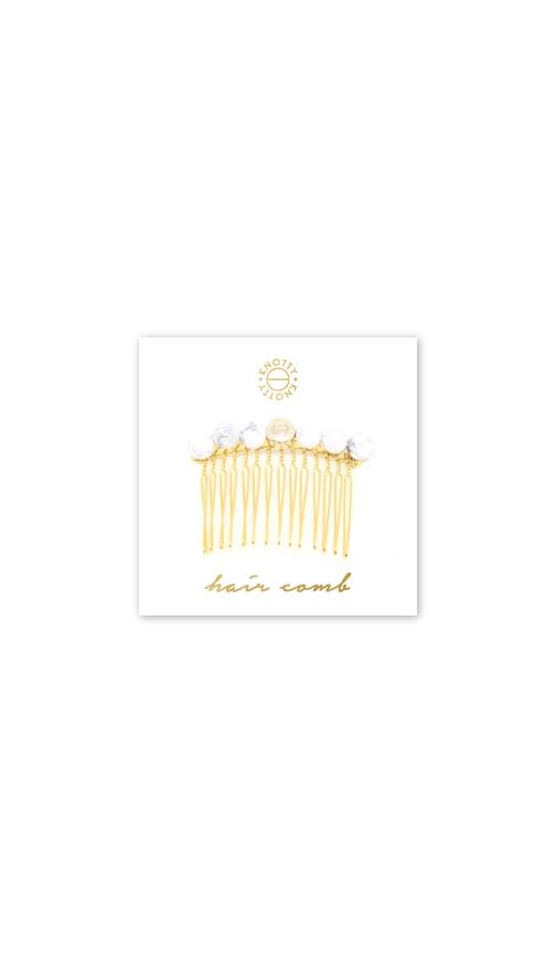 Tessa Hair Comb | White Howlite/Gold