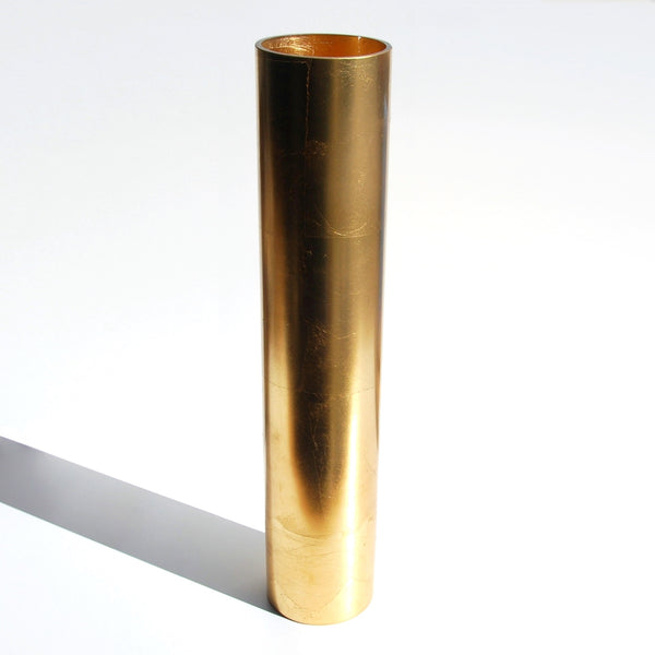 GILT 20" Gold Gilded Cylinder Vase