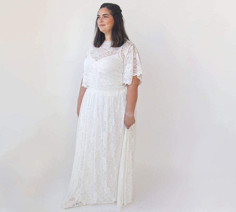Bridal Lace Skirt With Pockets , Bohemian Bridal Wear #3037
