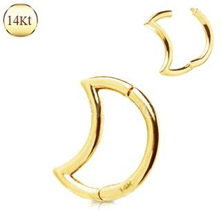 14Kt. Yellow Gold Crescent Moon Seamless Clicker Ring