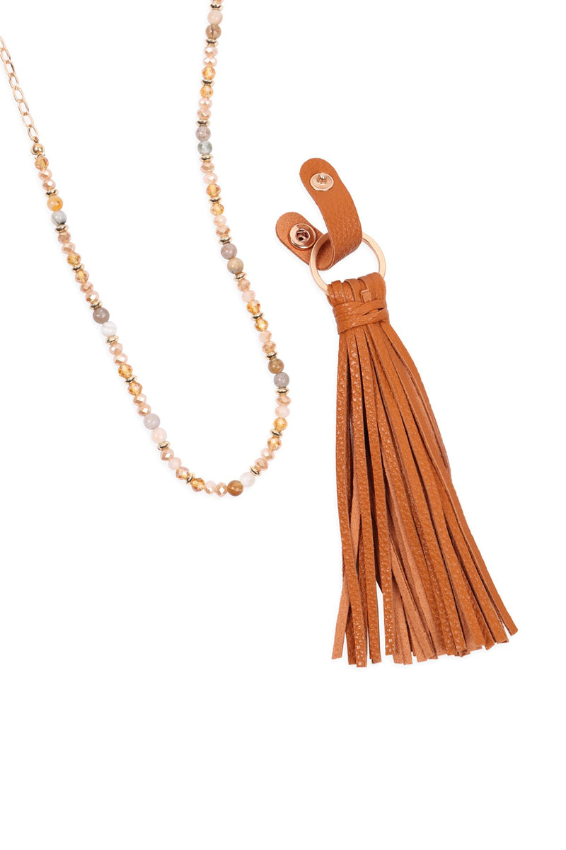 Hdn3121 - Leather Tassel Necklace