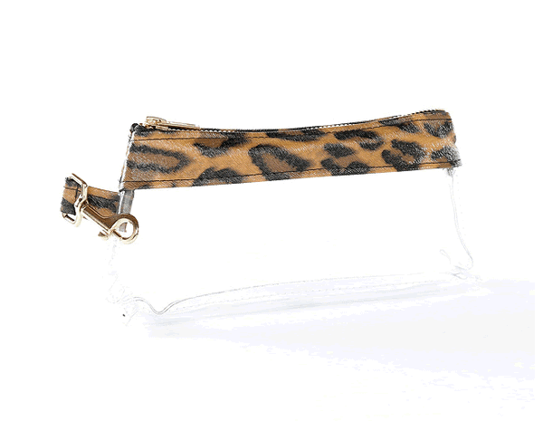 Brown Leopard CLEAR IT BAG • Pouch - Signature Trim