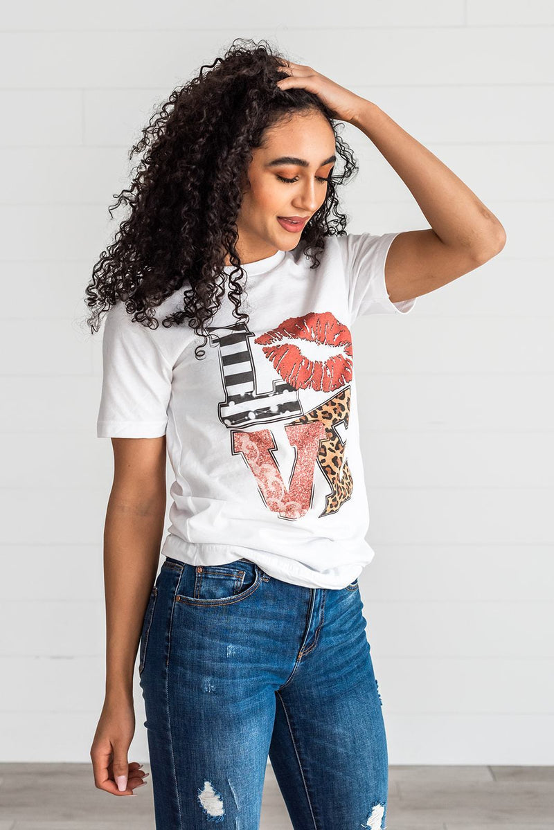Love With Lips Graphic Tee