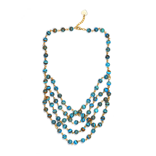 Stripe Turquoise Statement Necklace