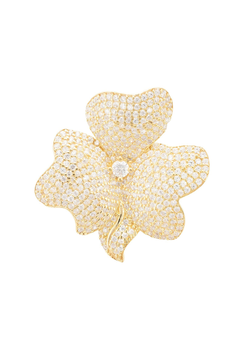 Flower Cocktail Ring Gold