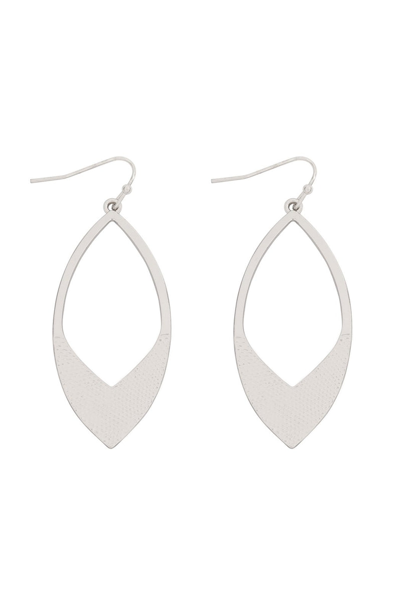 Cast Pinched Marquise Hook Earrings