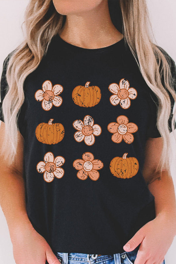 Molly Pumpkin Flower Graphic Top