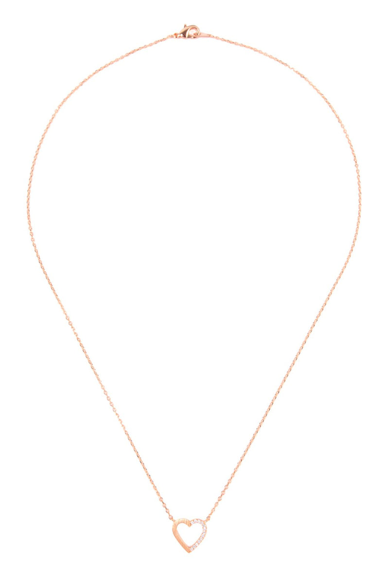 Heart Crystal Pave Necklace