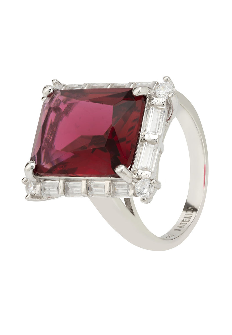 Tudor Silver Ring Ruby