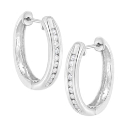 .925 Sterling Silver 1/2 Cttw Lab-Grown Diamond Hoop Earring (F-G Color, VS2-SI1 Clarity)