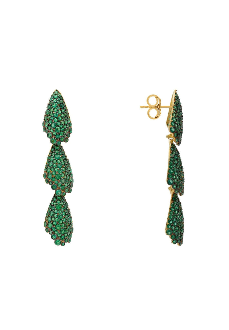 Arabelle Emerald Green Earrings Gold